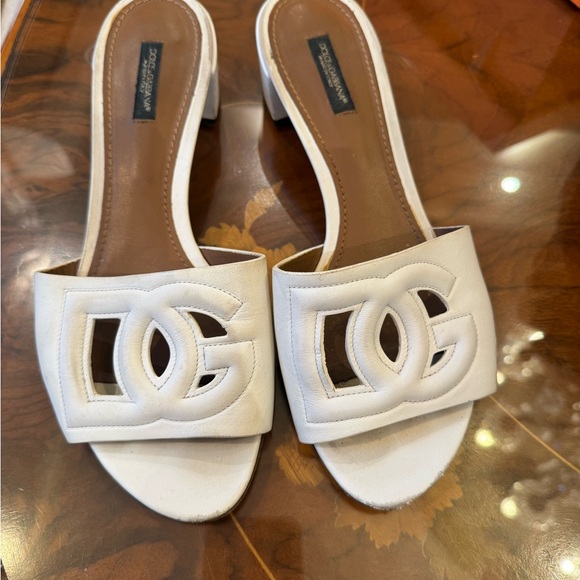 Dolce &Gabvana DG cutout logo sandals block heel Sz 39.5 USA Sz 9.5 - Picture 14 of 16